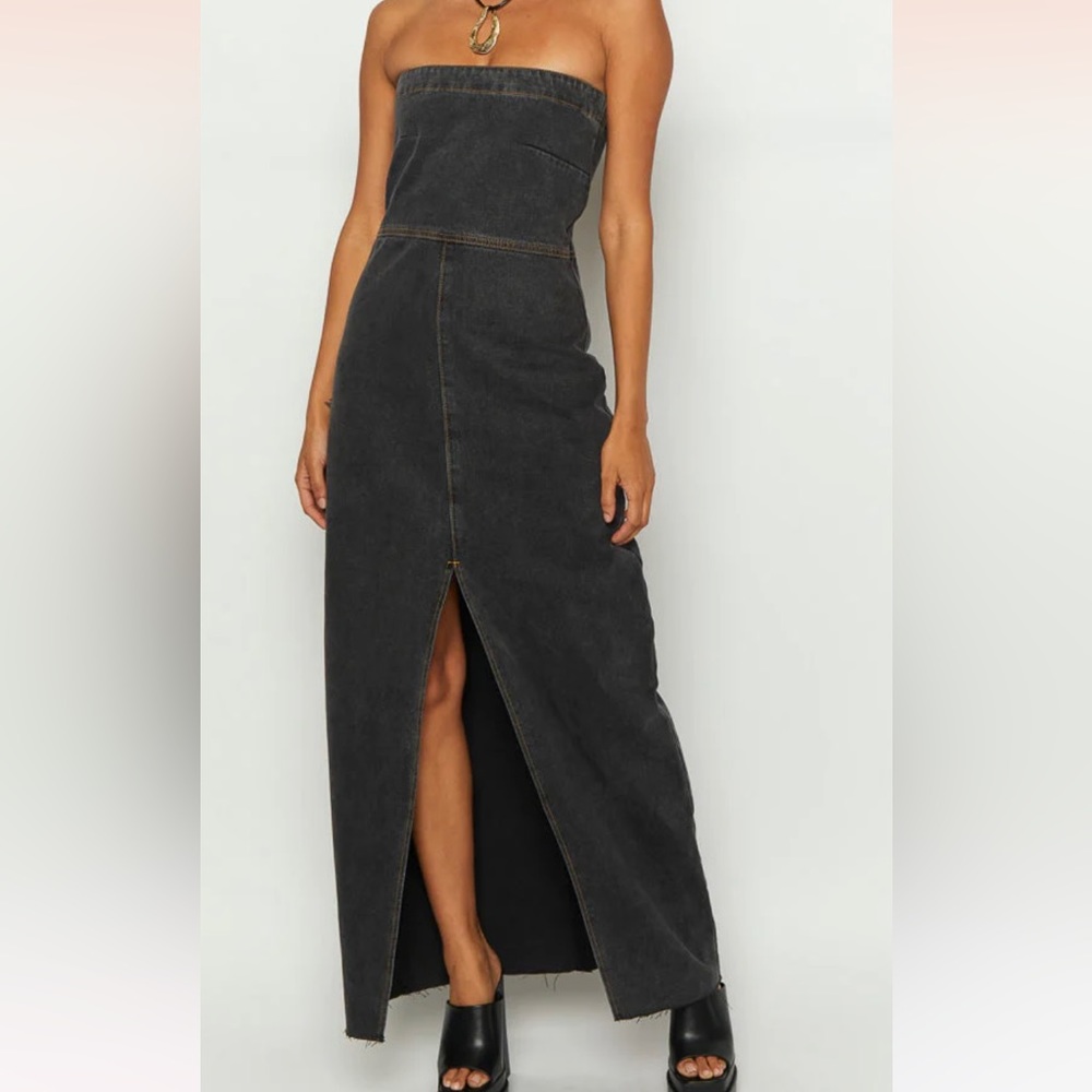 NWT Beginning Boutique Romey Strapless Denim Maxi Dress Size 10
